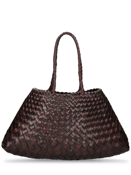 Dragon Diffusion: Big Santa Croce leather tote bag - Dark Brown - women_0 | Luisa Via Roma