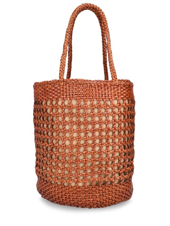 Xxl handwoven basket leather bucket bag - Dragon Diffusion - Women ...