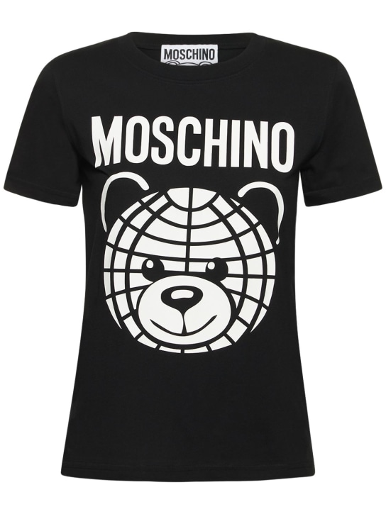Moschino: Teddy コットンジャージーTシャツ - women_0 | Luisa Via Roma
