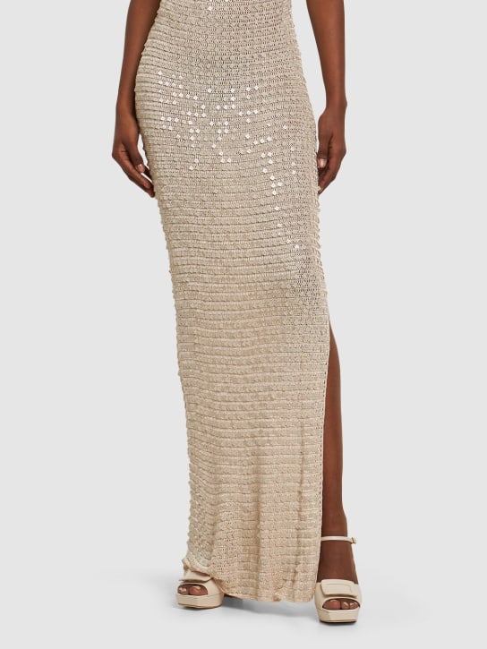 Roger Vivier: 100mm Wedge leather sandals - Off White - women_1 | Luisa Via Roma