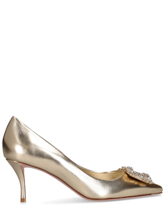 Roger Vivier: Zapatos de tacón con strass 65mm - Oro - women_0 | Luisa Via Roma