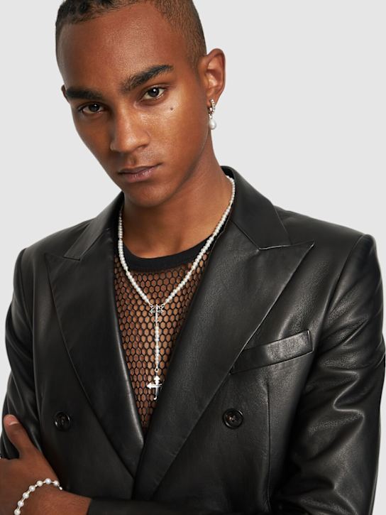 Emanuele Bicocchi: Orecchino singolo con perla - Pearl/Silver - men_1 | Luisa Via Roma