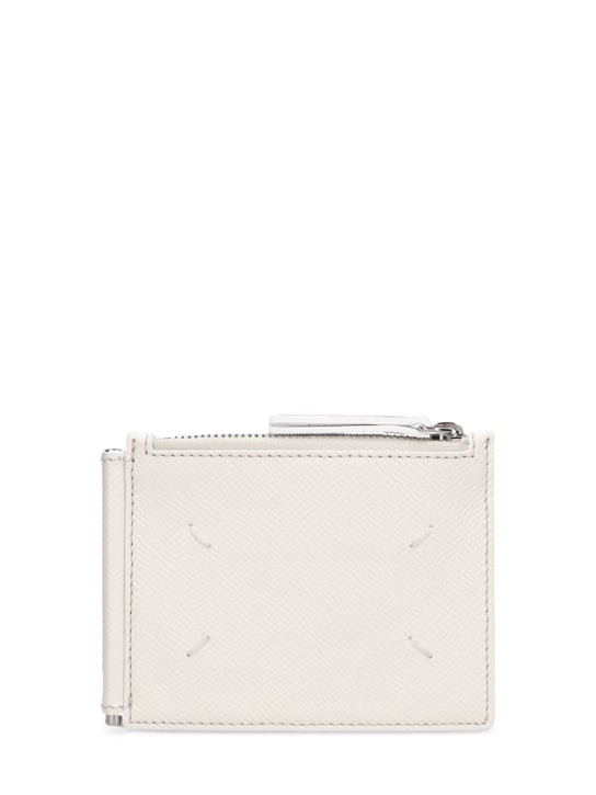 Maison Margiela: Grained leather wallet - White - men_1 | Luisa Via Roma
