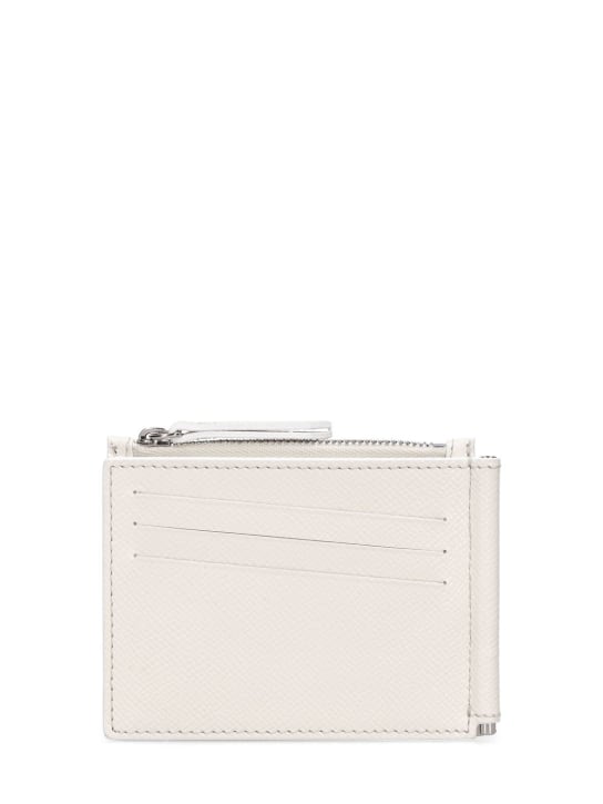 Maison Margiela: Grained leather wallet - White - men_0 | Luisa Via Roma