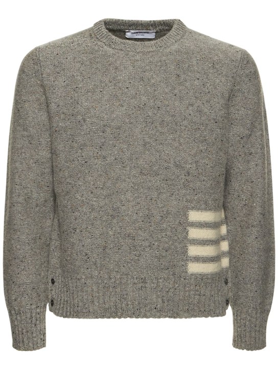 Thom Browne: Crewneck sweater w/ 4 stripes - men_0 | Luisa Via Roma