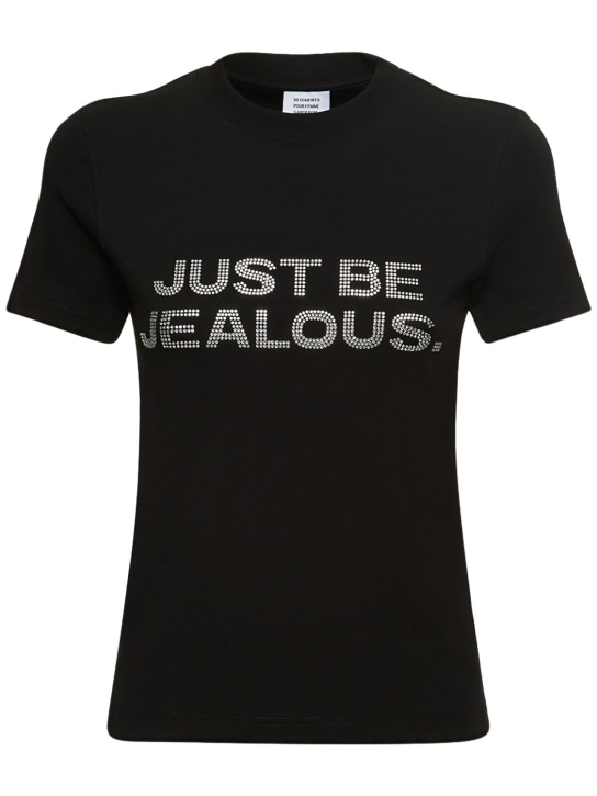 Just Be Jealous crystal cotton baby tee - Thumbnail 1