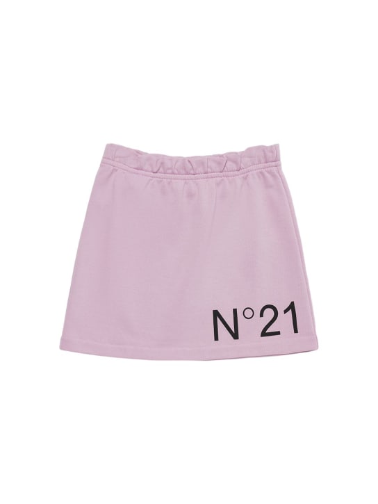 N°21: 印花logo棉质半身裙 - 粉色 - kids-girls_0 | Luisa Via Roma