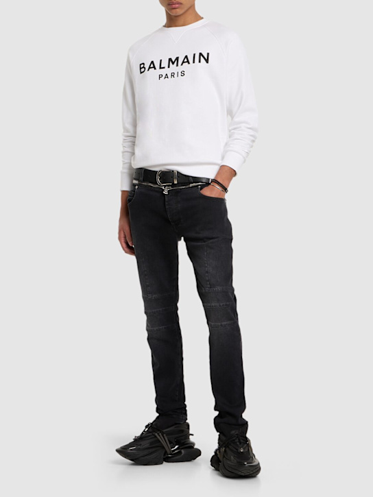 Balmain: Logo printed sweatshirt - men_1 | Luisa Via Roma