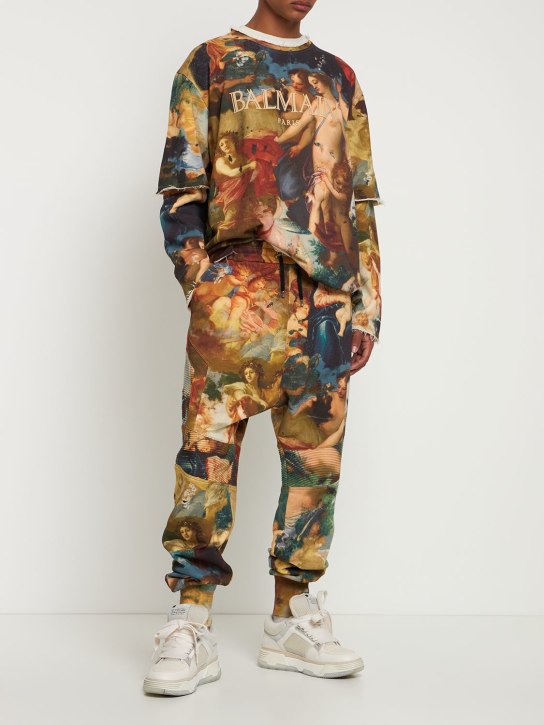 Balmain: 印花罗纹哈伦裤 - 多色 - men_1 | Luisa Via Roma