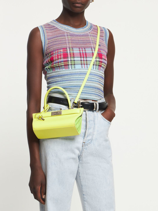 Tory Burch: Petite Lee Radziwill leather bag - Blazing Yellow - women_1 | Luisa Via Roma