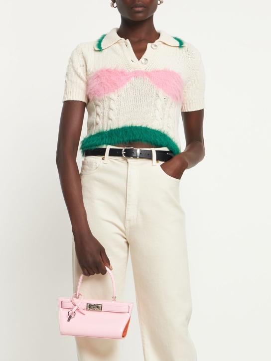 Tory Burch: Petite Lee Radziwill leather bag - Pink Plie - women_1 | Luisa Via Roma