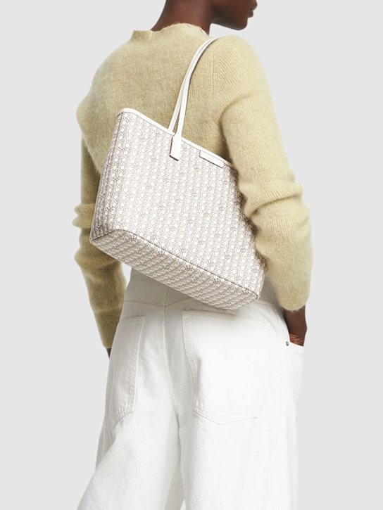 Tory Burch: Small coated cotton zip tote bag - women_1 | Luisa Via Roma