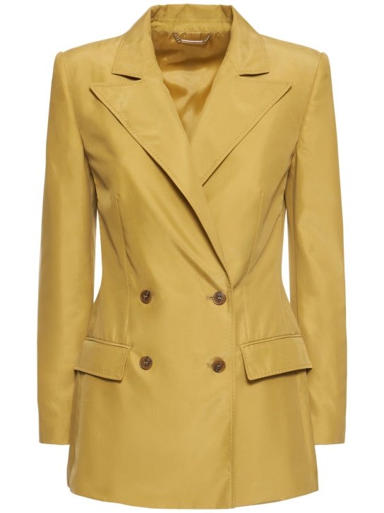 Habotai silk double breasted blazer - Thumbnail 1