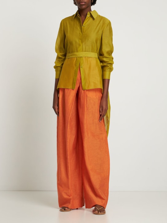 Alberta Ferretti: Weite Hose aus Twill - women_1 | Luisa Via Roma