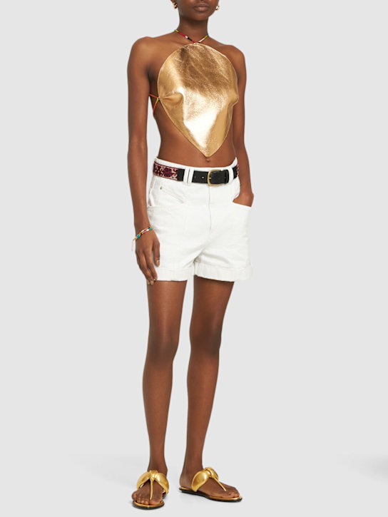 Pucci: 皮革金色短款上衣 - 金色 - women_1 | Luisa Via Roma