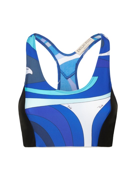 Printed sports bra in blue - Pucci