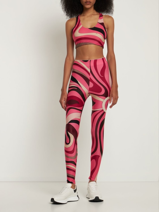 Pucci: Crop top Marmo in jersey stampato - Rosa - women_1 | Luisa Via Roma