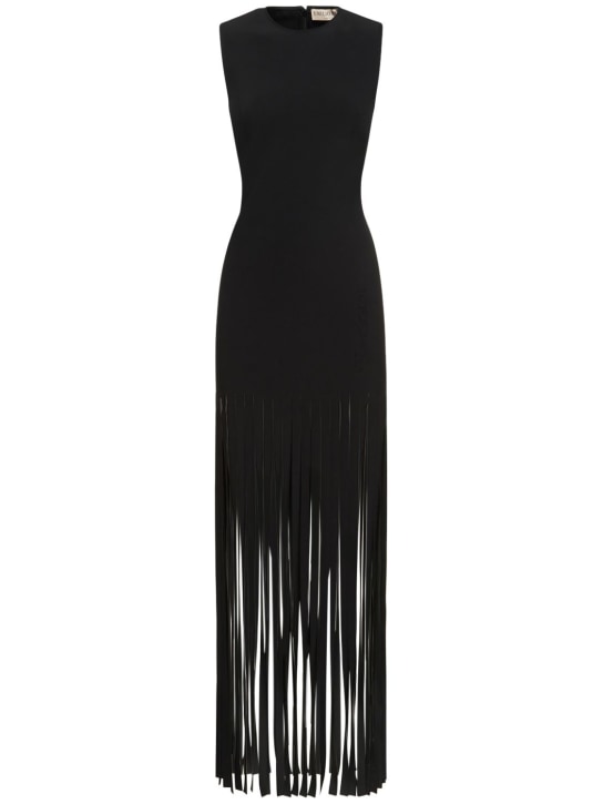 Tech scuba fringed long dress - Thumbnail 1