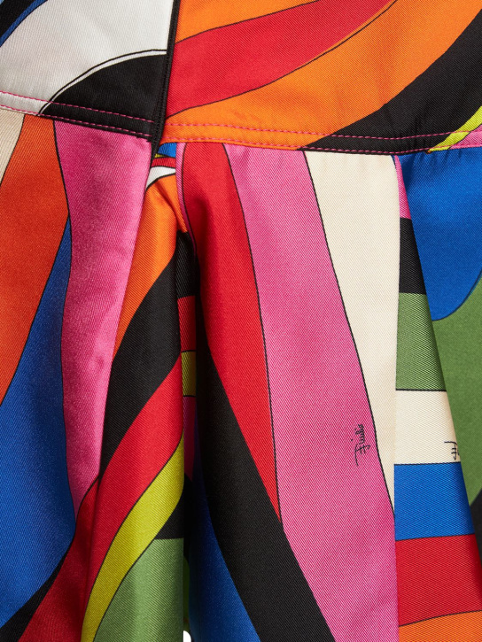 Pucci: Silk crepe printed frill mini skirt - Multicolor - women_1 | Luisa Via Roma