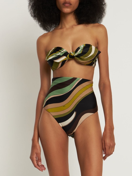 Pucci: Fiamme print bandeau bikini top - Multicolor - women_1 | Luisa Via Roma