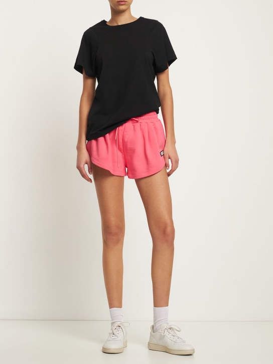 MSGM: Shorts de jersey de algodón - Fucsia - women_1 | Luisa Via Roma