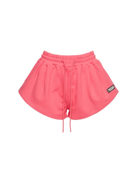 MSGM: Shorts de jersey de algodón - Fucsia - women_0 | Luisa Via Roma