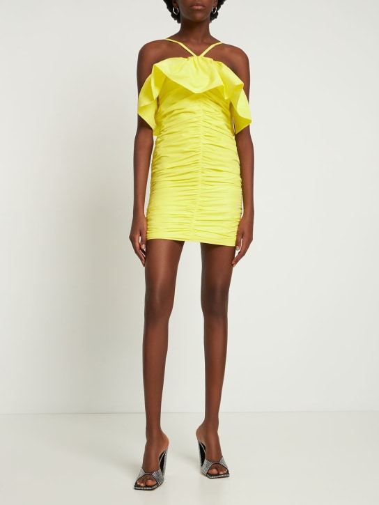 MSGM: Ruched nylon mini dress - women_1 | Luisa Via Roma