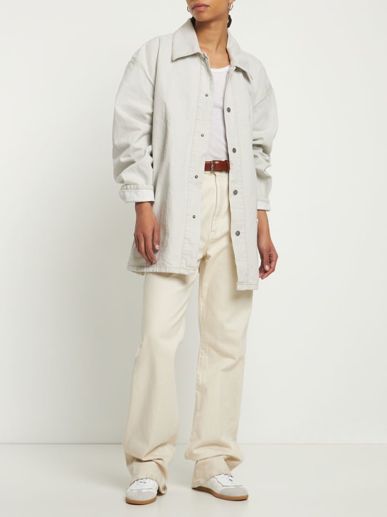 Maison Margiela: Cotton denim oversize jacket - Off White - women_1 | Luisa Via Roma