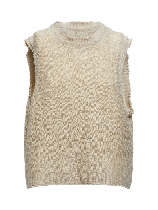 Maison Margiela: Hemp & cotton knit vest - women_0 | Luisa Via Roma