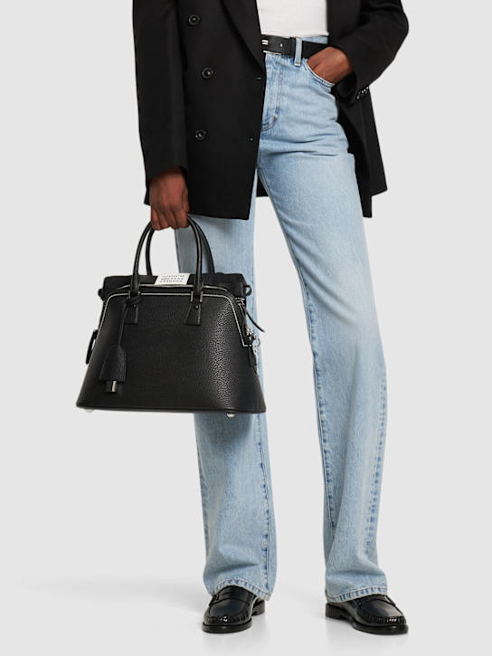 Maison Margiela: Medium 5AC soft leather top handle bag - Black - women_1 | Luisa Via Roma