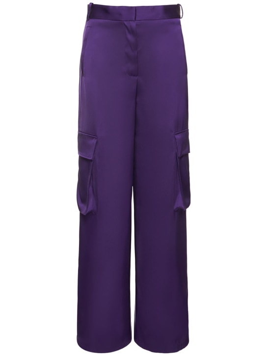 Versace: Duchesse 와이드 카고 팬츠 - 퍼플 - women_0 | Luisa Via Roma