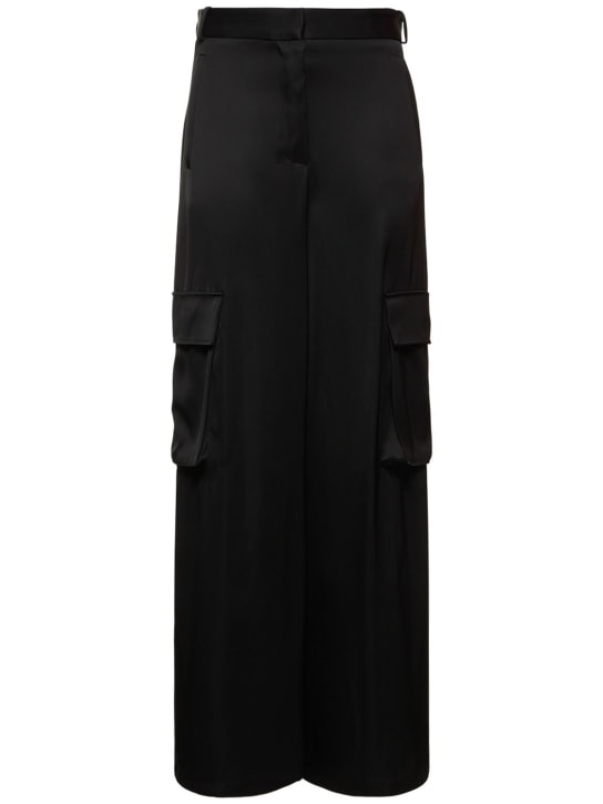 Versace: Duchesse wide cargo pants - Black - women_0 | Luisa Via Roma