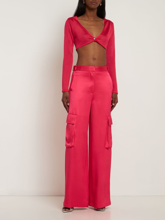 Versace: ドゥシェスワイドカーゴパンツ - ピンク - women_1 | Luisa Via Roma