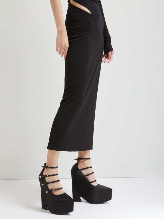 Versace: 170mm Tempest satin pumps - Black - women_1 | Luisa Via Roma