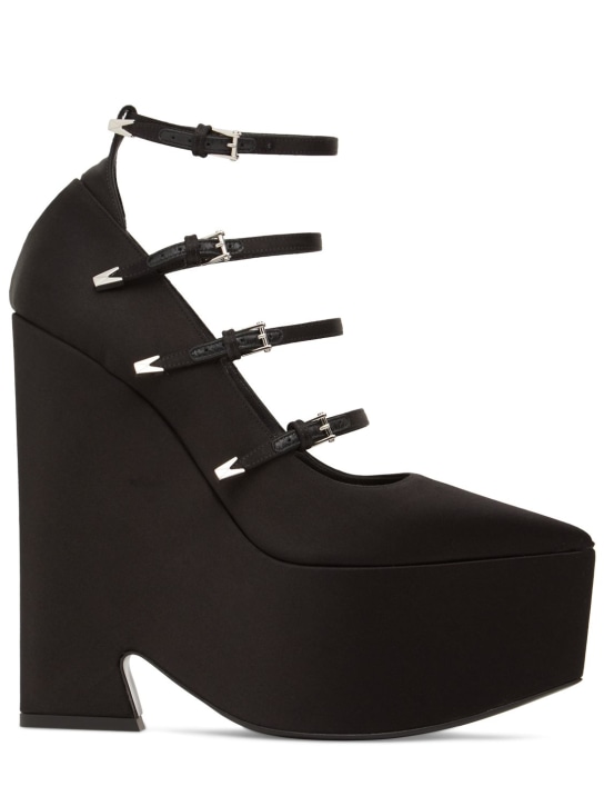 Versace: 170mm Tempest satin pumps - Black - women_0 | Luisa Via Roma