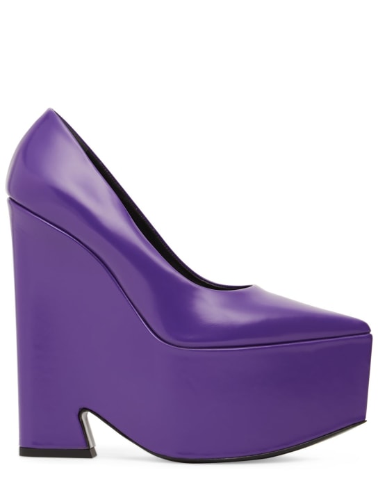 Versace: Escarpins en cuir verni Tempest 170 mm - Violet - women_0 | Luisa Via Roma