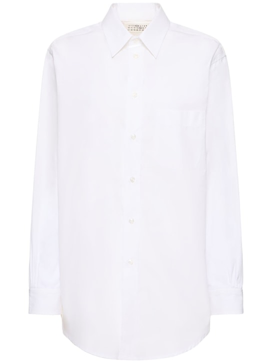 Maison Margiela: Cotton poplin regular shirt - White - women_0 | Luisa Via Roma