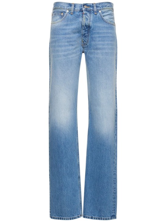 Maison Margiela: Mid rise denim straight jeans - Blue - women_0 | Luisa Via Roma
