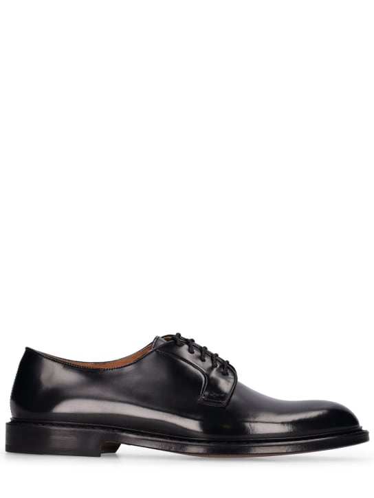Doucal's: Derby leather lace-up shoes - Siyah - men_0 | Luisa Via Roma