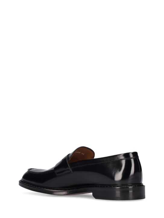 Doucal's: Penny Moc leather loafers - Black - men_3 | Luisa Via Roma