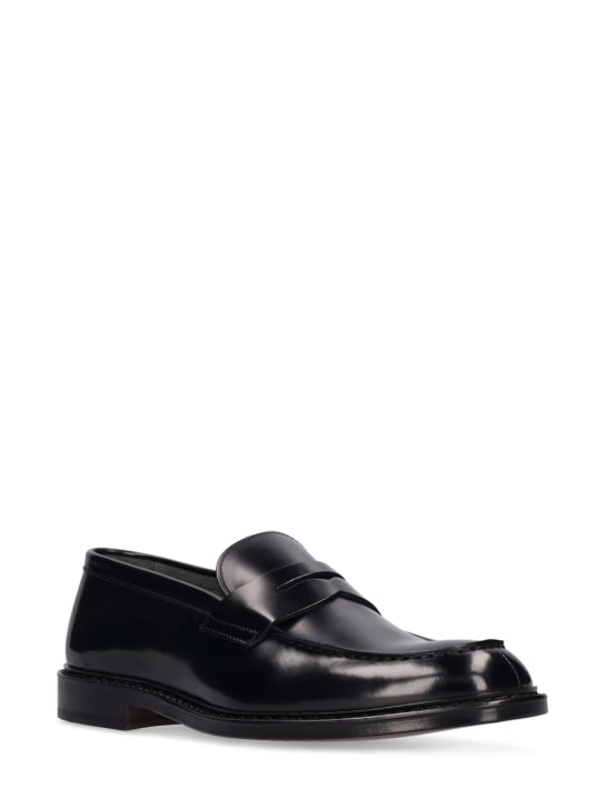 Doucal's: Penny Moc leather loafers - Black - men_2 | Luisa Via Roma