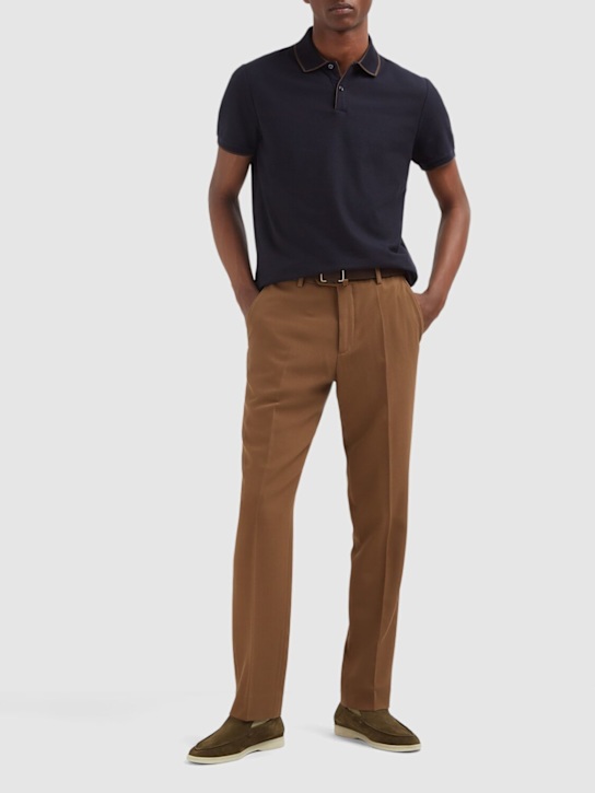 Loro Piana: Brentwood honeycomb jersey piqué polo - men_1 | Luisa Via Roma