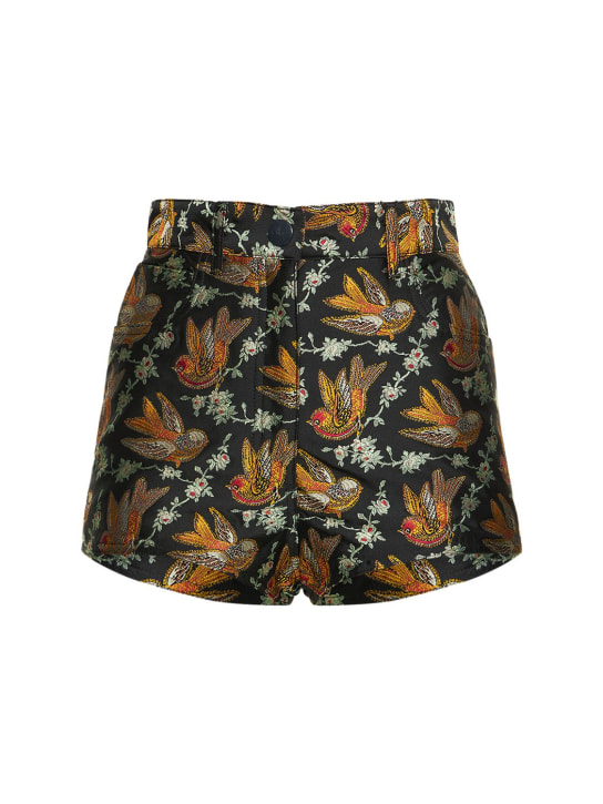 Etro: Embellished mini shorts - Multicolor - women_0 | Luisa Via Roma