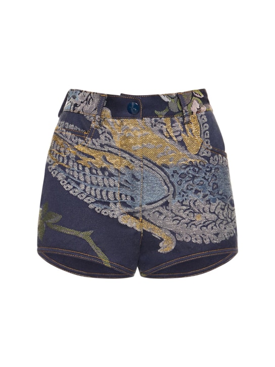 Embroidered denim shorts in blue - Etro