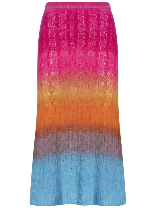 Etro: Multicolor wool knit midi skirt - Multicolor - women_0 | Luisa Via Roma