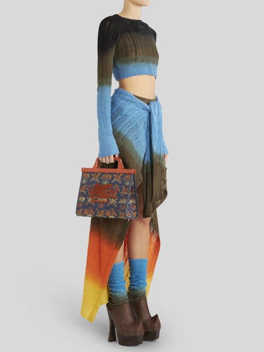 Etro: Mini Love Trotter tote bag - Blue - women_1 | Luisa Via Roma