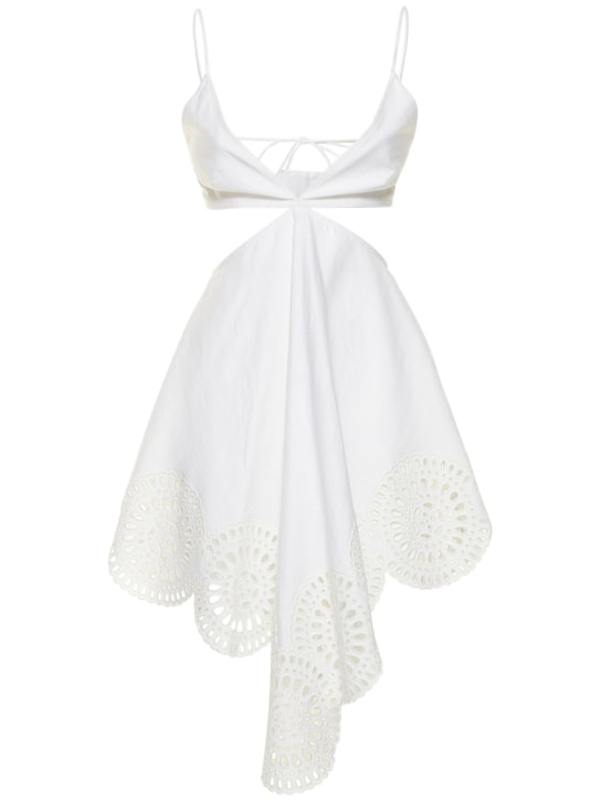 Stella McCartney: Cutout poplin broderie mini dress - White - women_0 | Luisa Via Roma