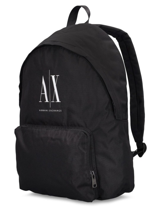 Armani Exchange: Logo print tech backpack - men_1 | Luisa Via Roma