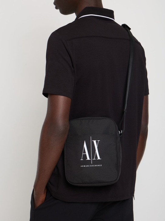Armani Exchange: Logo print tech crossbody bag - men_1 | Luisa Via Roma