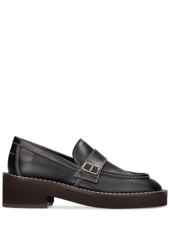 MM6 Maison Margiela: 35mm Leather loafers - women_0 | Luisa Via Roma